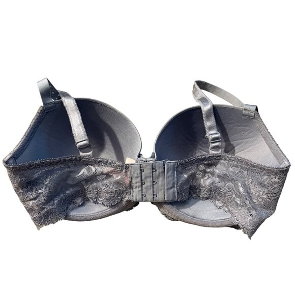 Victorias Secret Dream Angels Lined Demi Bust 36DD Gray Rhinestones - Picture 3 of 3